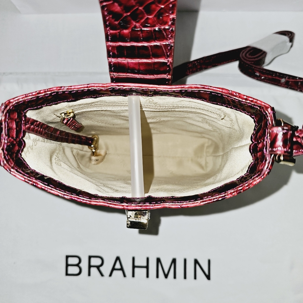 NWT Brahmin Rose Ombre All Over Marley Crossbody & Credit Card Wallet - Picture 9 of 15